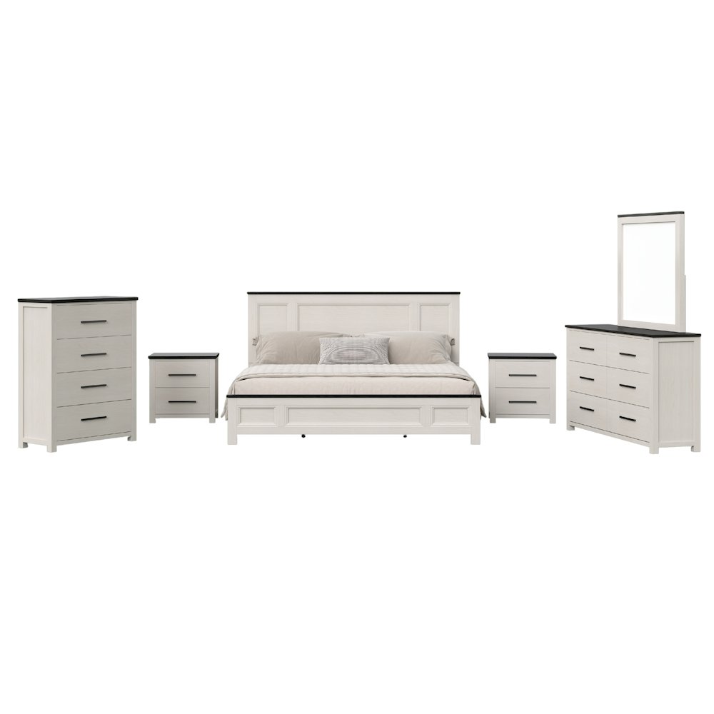 Realynn 6-Pc Bedroom Set, King Panel Bed, Dresser, Mirror, Chest, 2 Nightstands