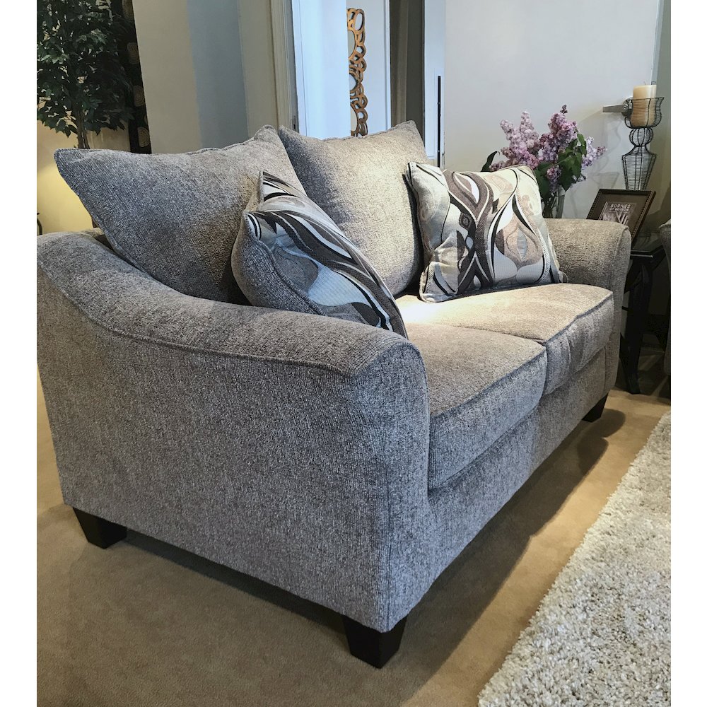 Camero Platinum Fabric Pillowback Sofa and Loveseat Set