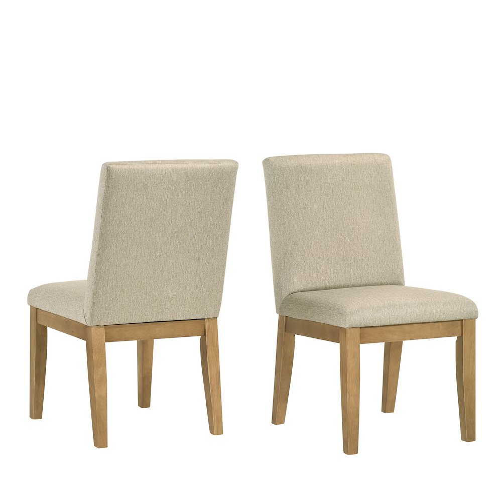Rocco Contemporary Solid Wood Dining Chairs, Set of 2, Driftwood