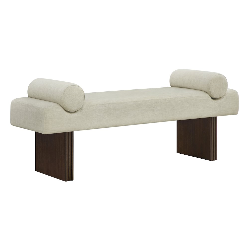 Brooke Contemporary Upholstered Bench, Beige