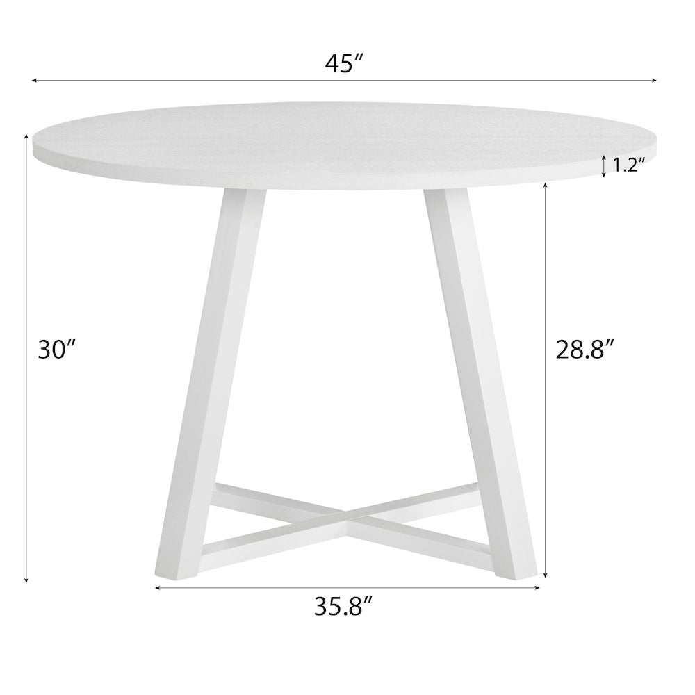 Avant 5-Piece Round Dining Set, Trestle Dining Table with 4 Side Chairs, Green