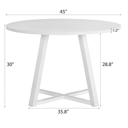 Avant 5-Piece Round Dining Set, Trestle Dining Table with 4 Side Chairs, Green