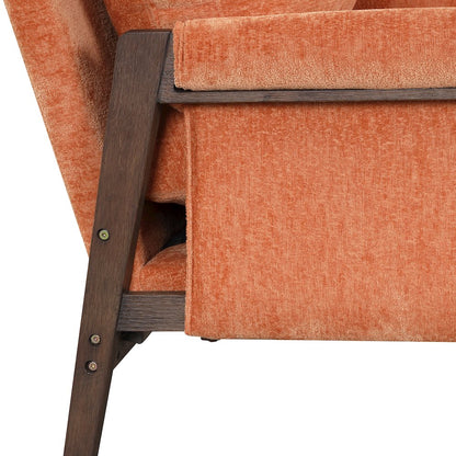 Kelly Mid-Century Modern Velvet Accent Armchair, Orange