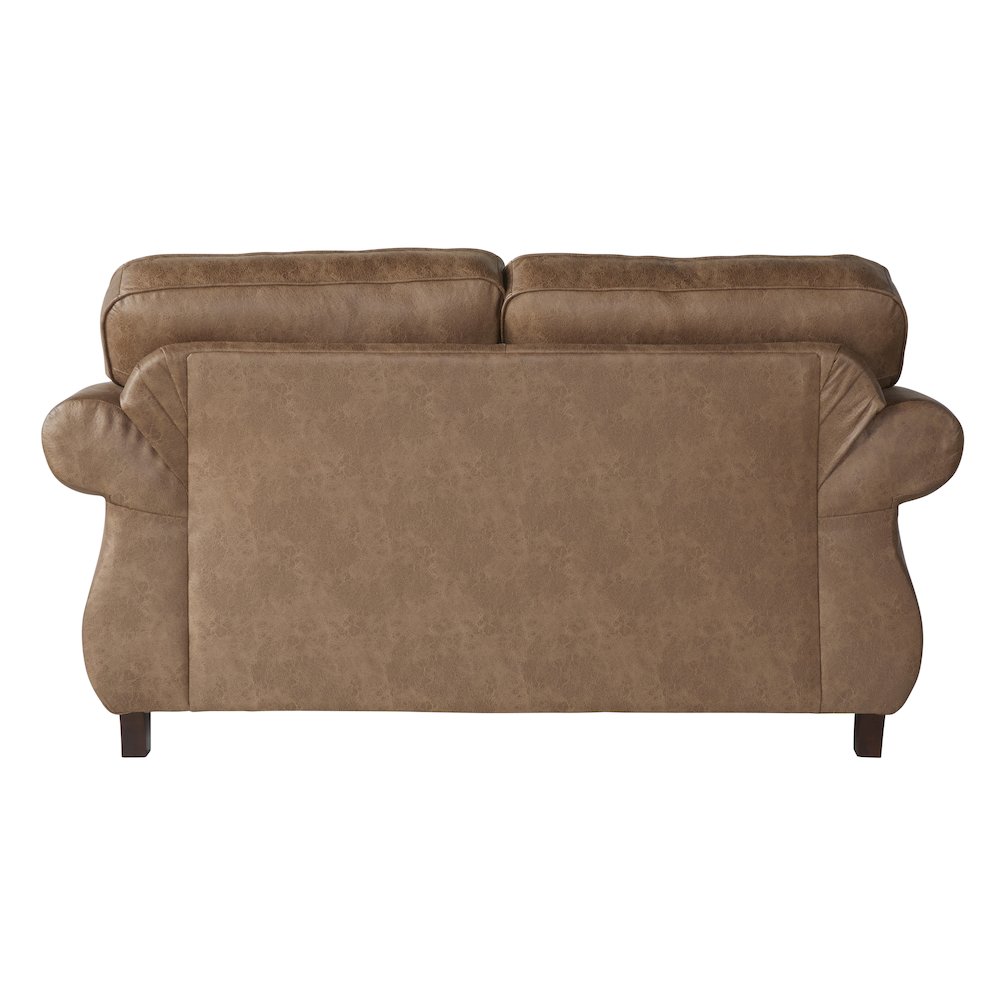 Leinster Faux Leather Sofa and Loveseat with Antique Bronze Nailheads