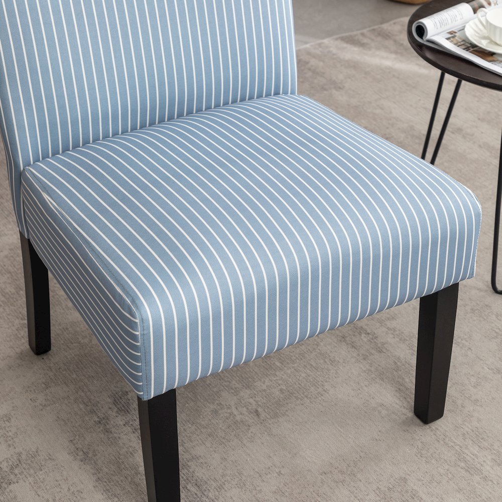 Botticelli Blue Stripe Upholstered Slipper Accent Chair