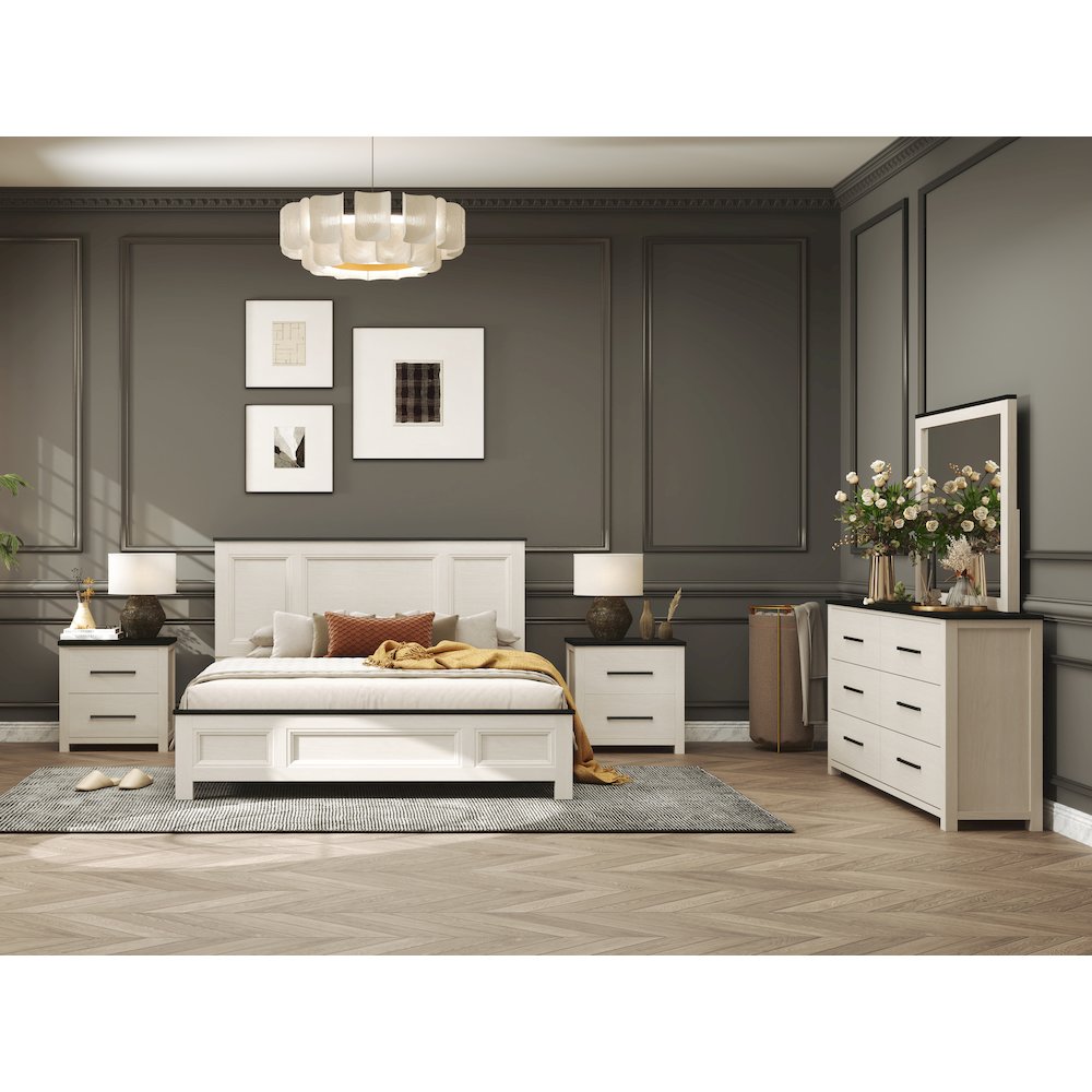 Realynn 5-Piece Queen Wood Bedroom Set, Off-White Finish