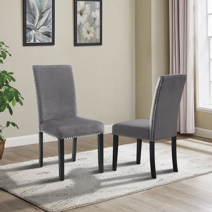 Ashzo 7-Pc Dining Set, Hairpin Dining Table with 6 Chairs, Gray