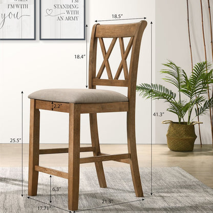 Windvale Fabric Upholstered Counter Height Dining Chairs, Set of 2