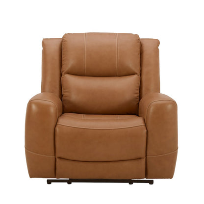 Cozura Leather Power Recliner, Silverado Butternut
