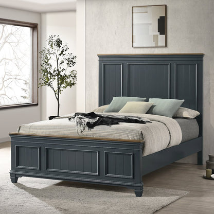 Clelane Wood Bedroom Set Panel Queen Bed, Dresser, Mirror, and Two Nightstands