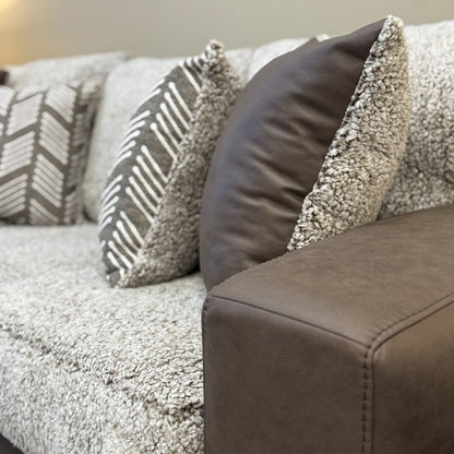Marvella Living Room Sofa with Chocolate Faux Leather