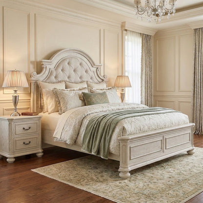 Nelson French Traditional 3-Piece Bedroom Set, Antique White, Queen