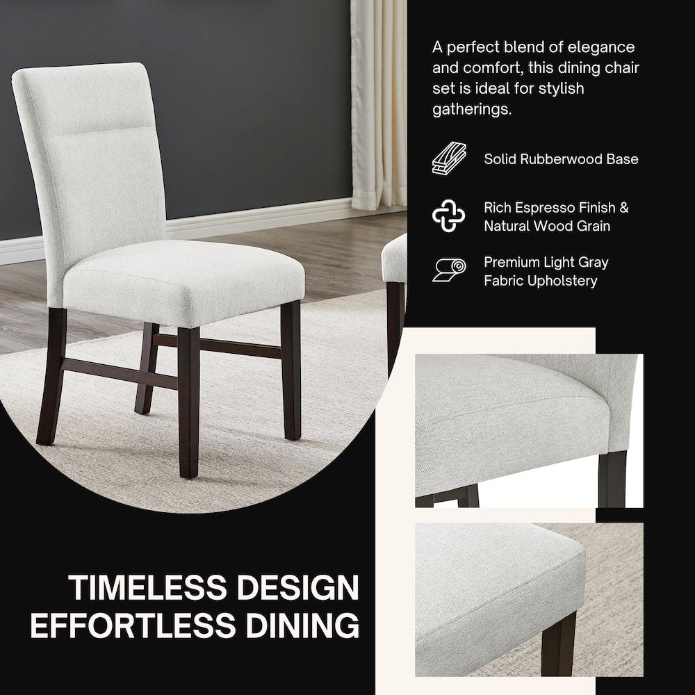 Cavira 5-PC Dining Set, Black and Gold Faux Marble Table with Four Gray Chairs