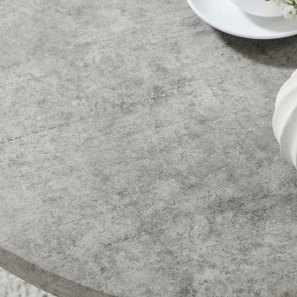 Modern Harmony Wood Round End Table, Gray