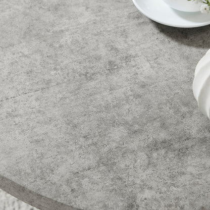 Modern Harmony Wood Round End Table, Gray
