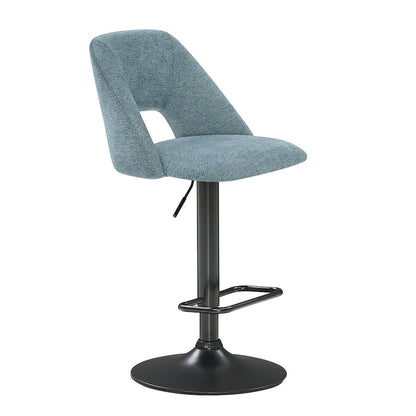 Nuvia Contemporary Adjustable Barstool with Upholstered Swivel Seats, Set of 2