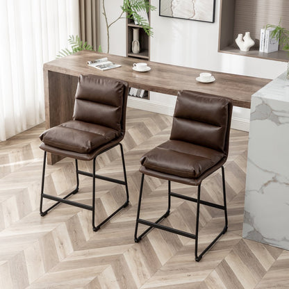 Milos Upholstered 26-inch Counter Height Stools, Set of 2