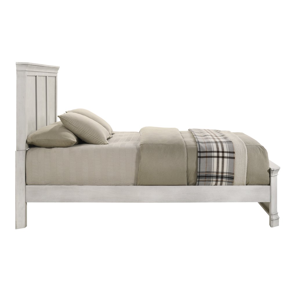 Maderne Wood Panel Bed with Dresser, Mirror, Two Nightstands, Queen