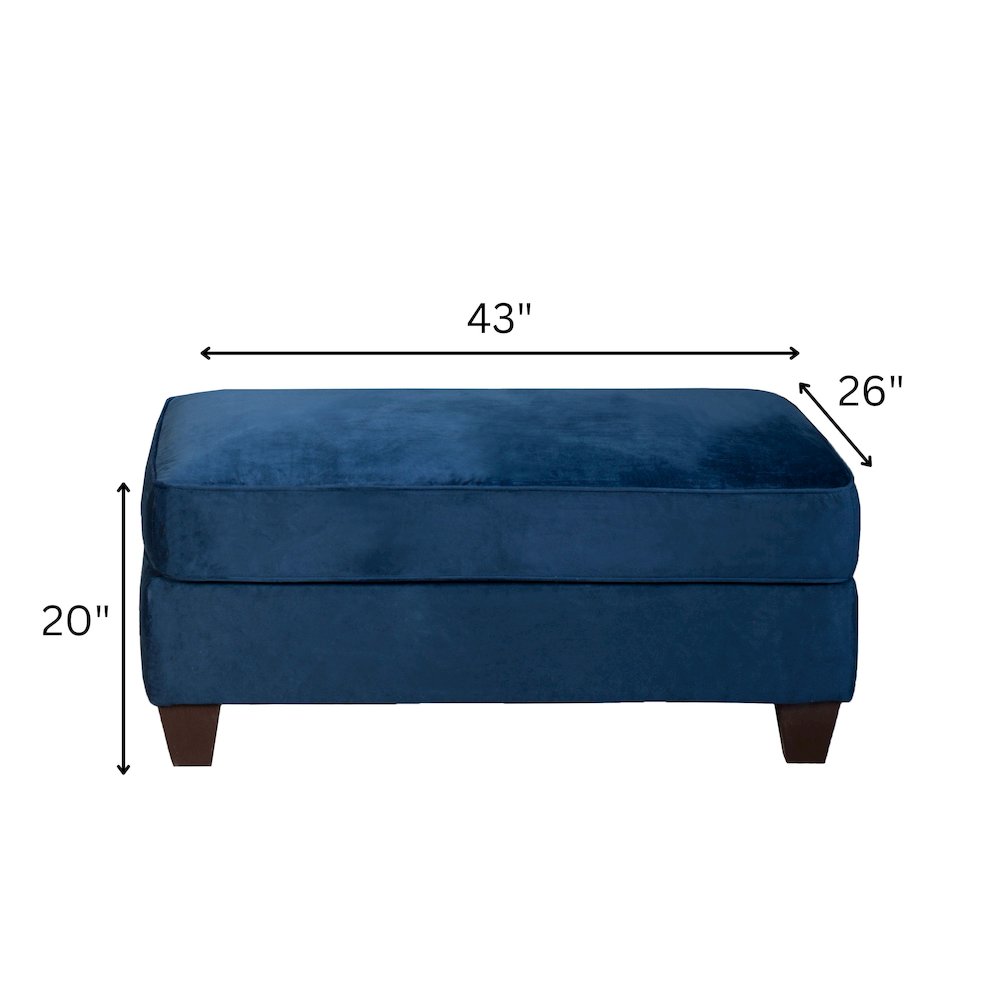 Camero Fabric Cocktail Ottoman in Navy Blue