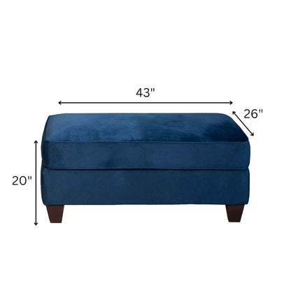Camero Fabric Cocktail Ottoman in Navy Blue
