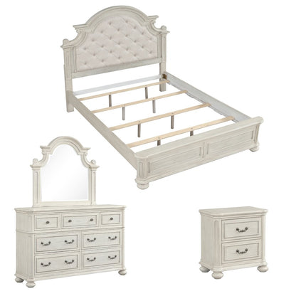 Nelson French Traditional 4-Piece Bedroom Set, Antique White, King