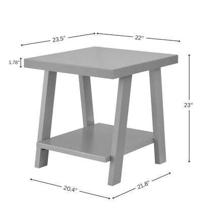 Athens Contemporary Wood Shelf End Table in Navy Blue