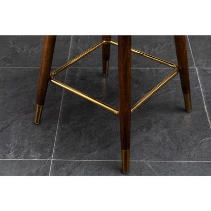 Nevis Modern Faux Leather Tufted Nailhead Trim Counter Stool Set of 2, Yellow