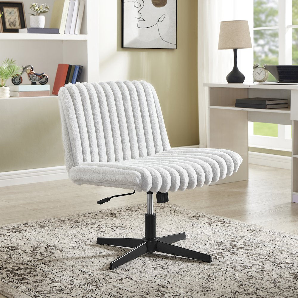 Blynn Adjustable Swivel Criss Cross Chair, Office Chair Vanity Chair