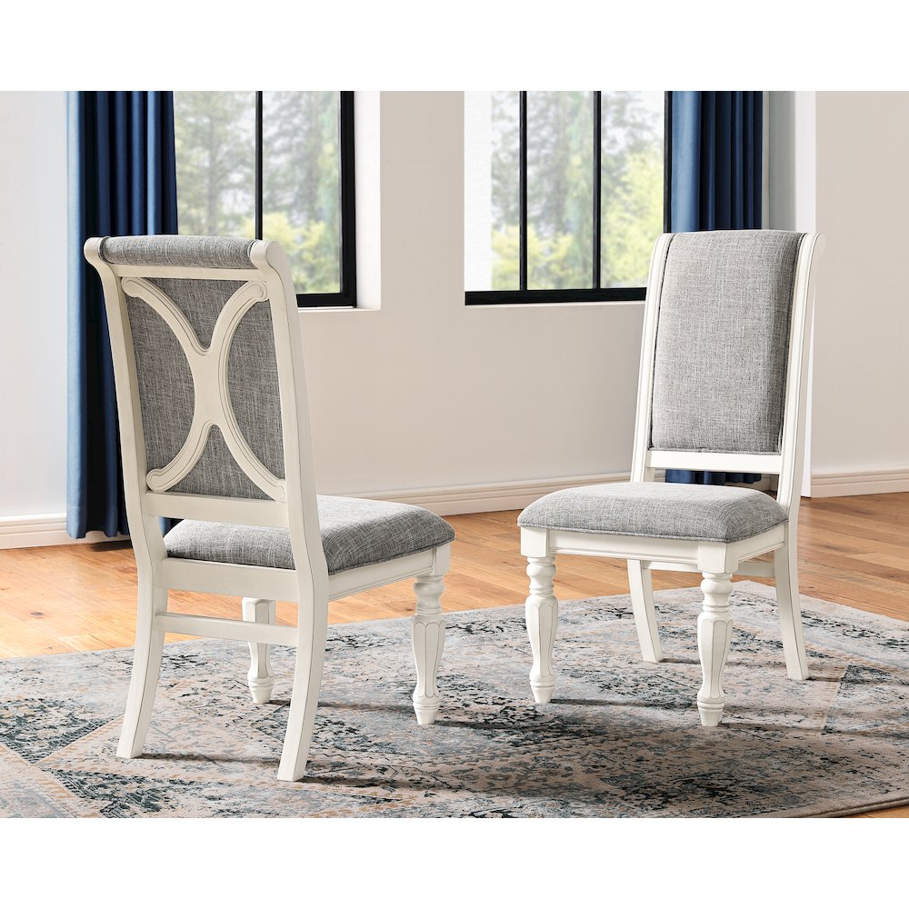 Belleza French Country 5-PC Dining Set in Antique White and Weathered Oak Finish