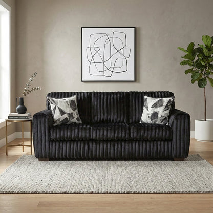Nolan 2-Piece Living Room Set, Sofa and Loveseat, Lush Black