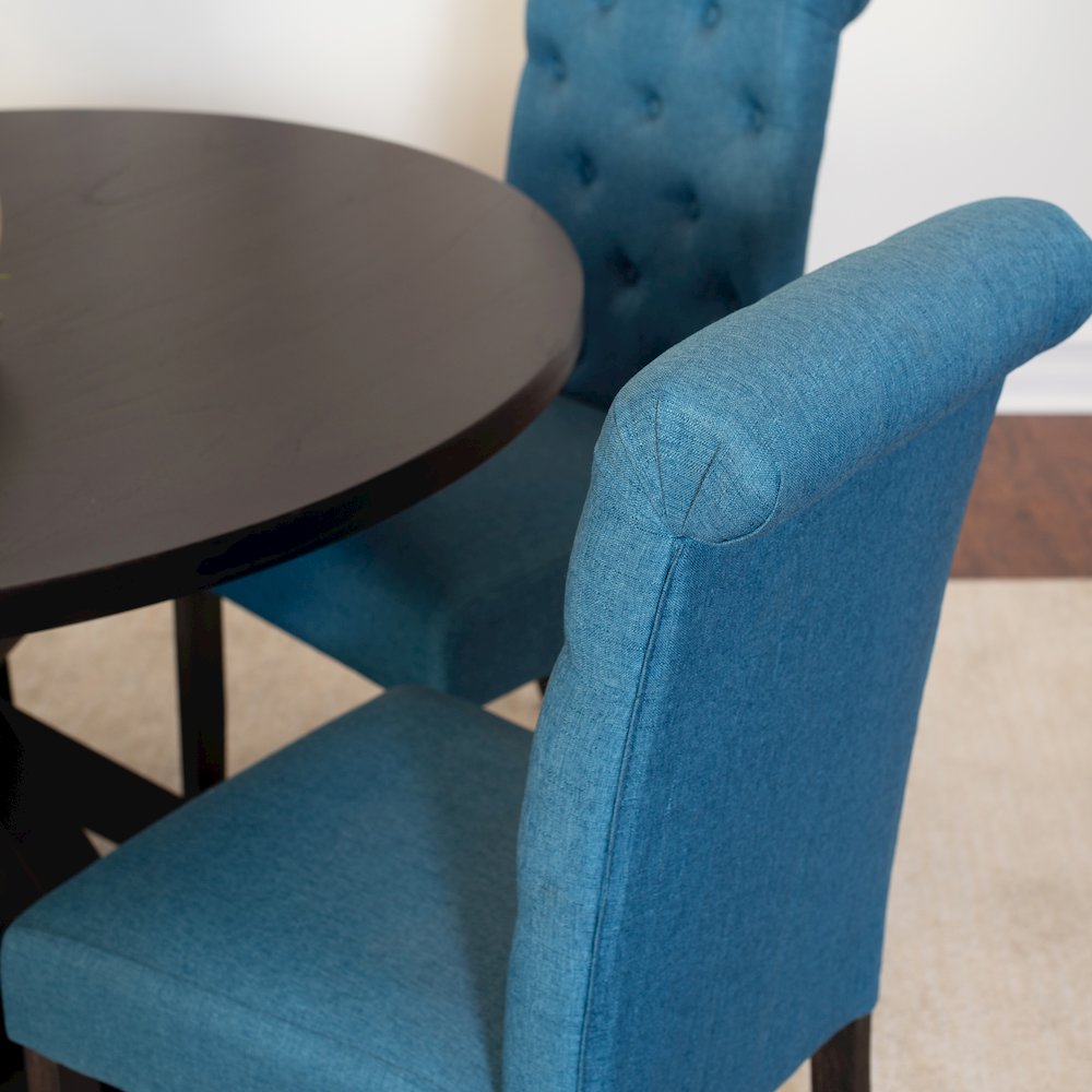 Nylander 5-Pc Dining Set, Cross-Buck Dining Table with 4 Stylish Chairs, Blue