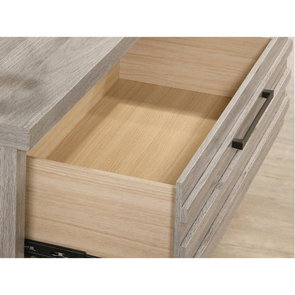 3-Piece Wood Bedroom Set, Queen Panel Bed and Two Nightstands, Weathered Gray