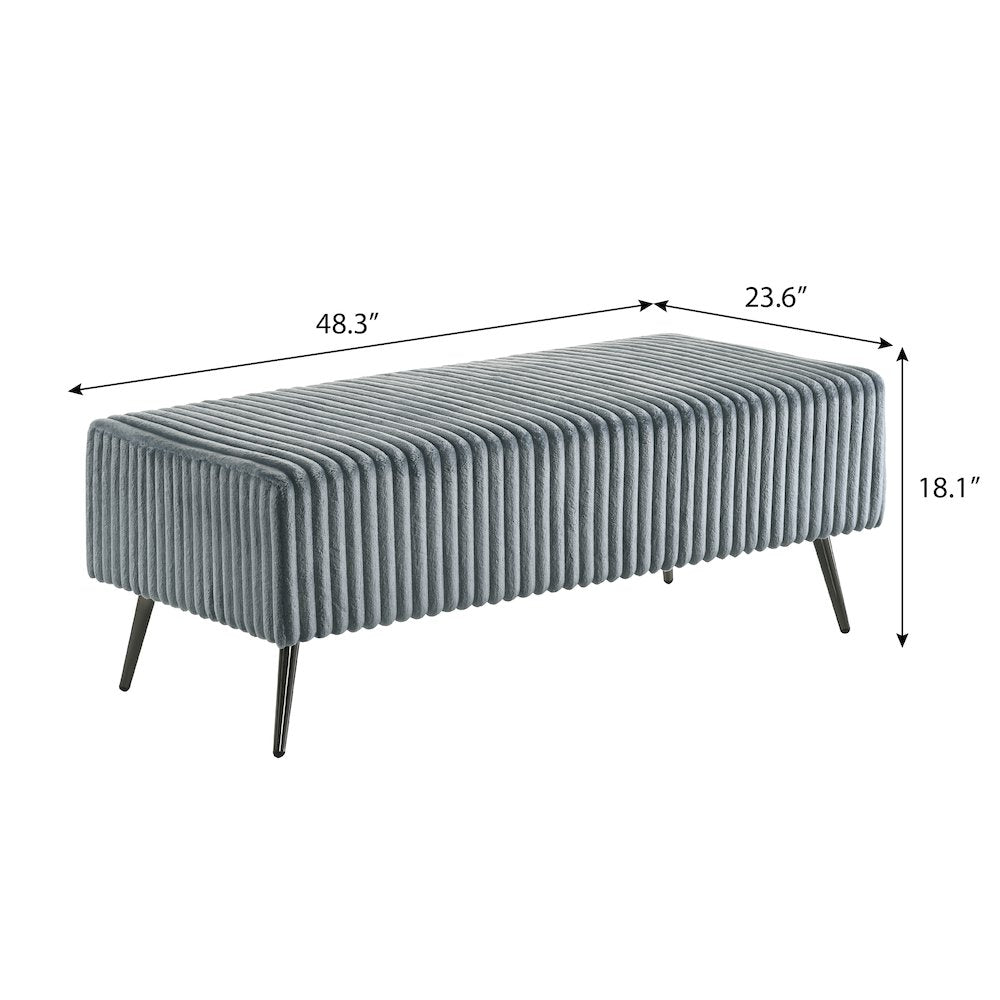 Mavela Wide Wale Corduroy Upholstery Bench, Blue