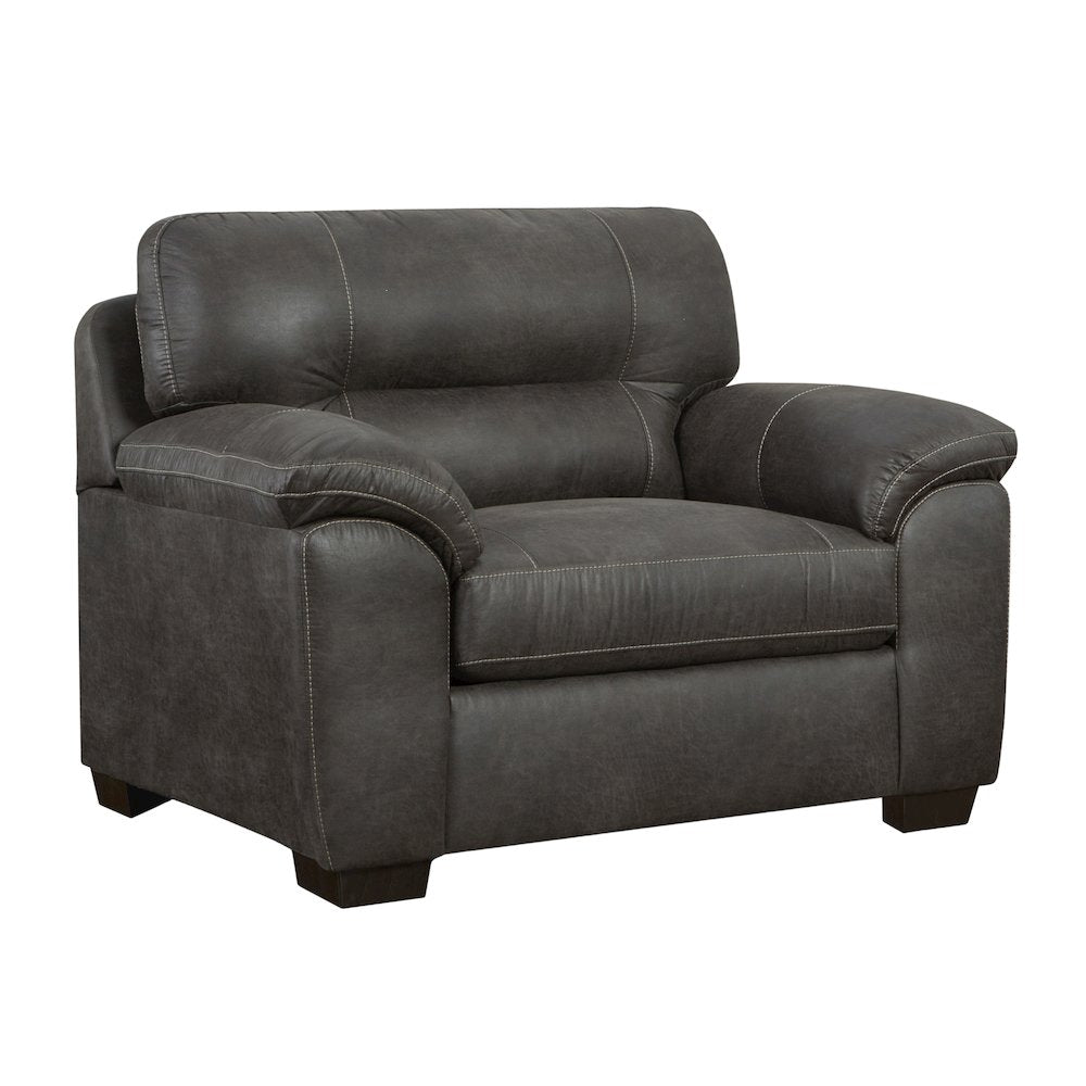 Tirana Contemporary Fabric Pillow-top Arm Chair in Sequoia Ash