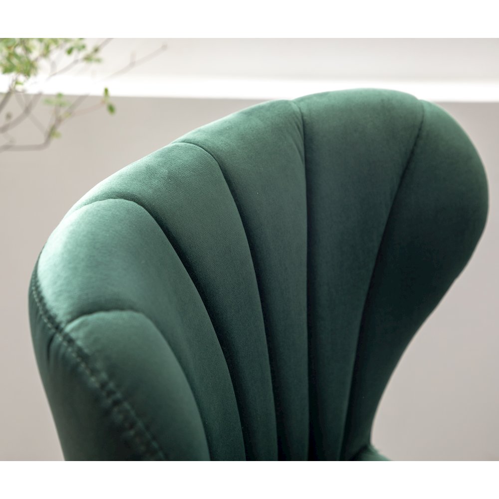 Ellston Upholstered Adjustable Swivel Barstools in Green, Set of 2
