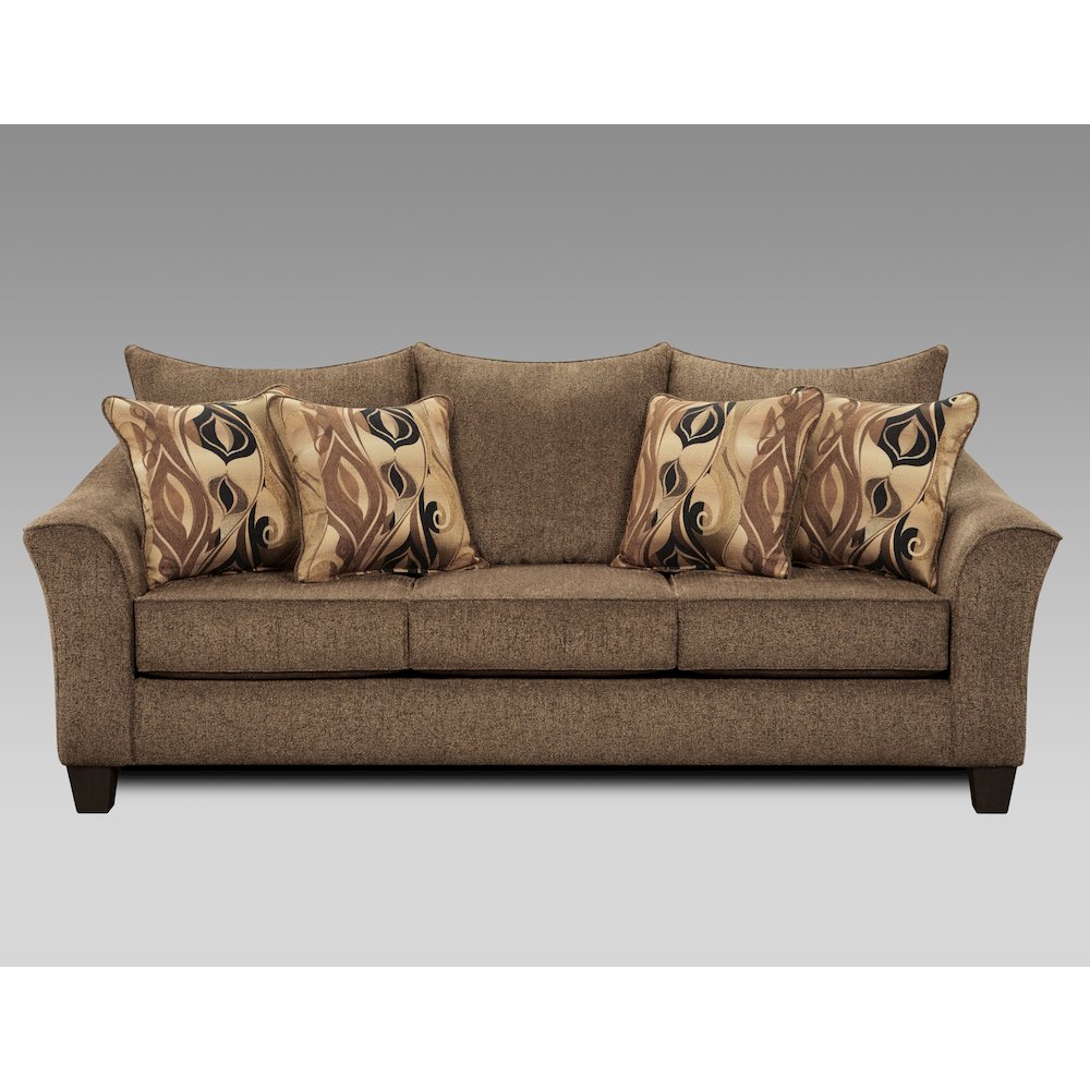 Camero Cafe Fabric Pillowback Sofa