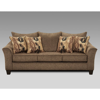 Camero Cafe Fabric Pillowback Sofa