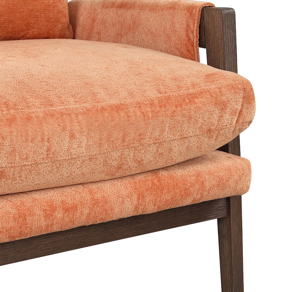 Kelly Mid-Century Modern Velvet Accent Armchair, Orange