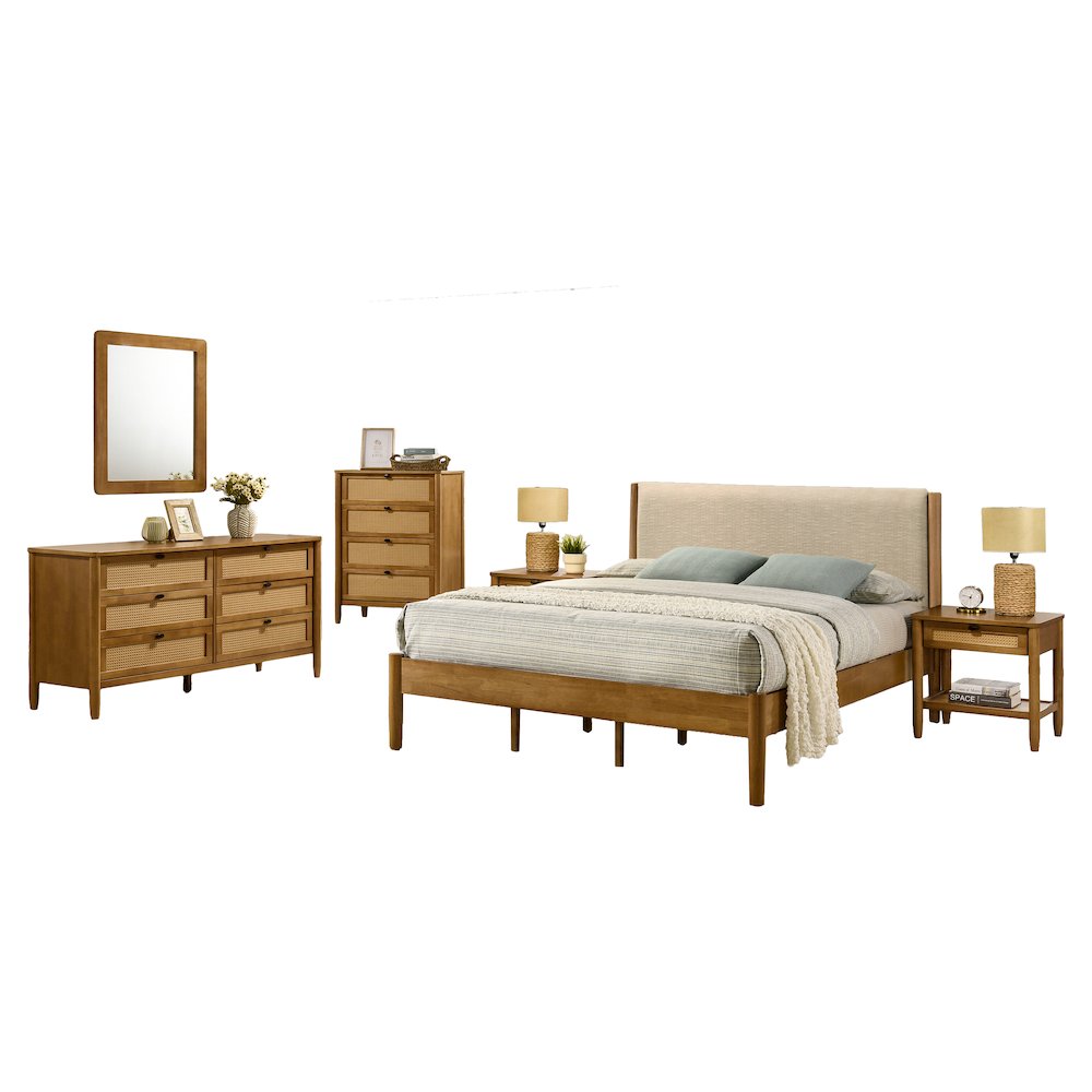 Vichy 6-Piece Rubberwood Bedroom Set, King