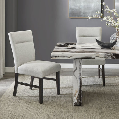 Cavira Modern Faux Marble Dining Table with 4 Chairs and Bench