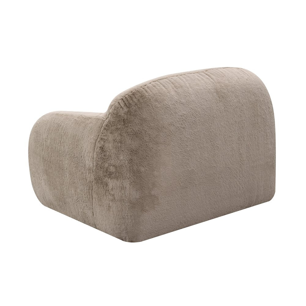 Adell Polar Bear Faux Fur Swivel Cuddle Chair, Camel Brown