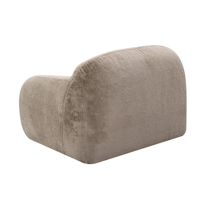 Adell Polar Bear Faux Fur Swivel Cuddle Chair, Camel Brown
