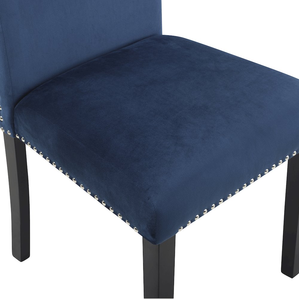 Ashzo 6-Pc Dining Set, Hairpin Dining Table with 4 Chairs and Bench, Blue