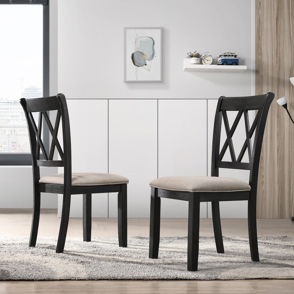 Arroyo 6-Pc Dining Set, Hairpin Dining Table with 4 Chairs and Bench, Rich Black
