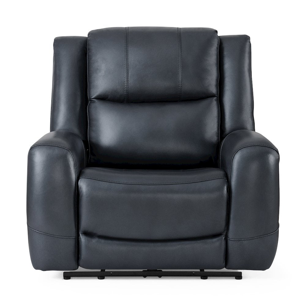 Cozura Leather Manual Recliner, Chesapeake Blue