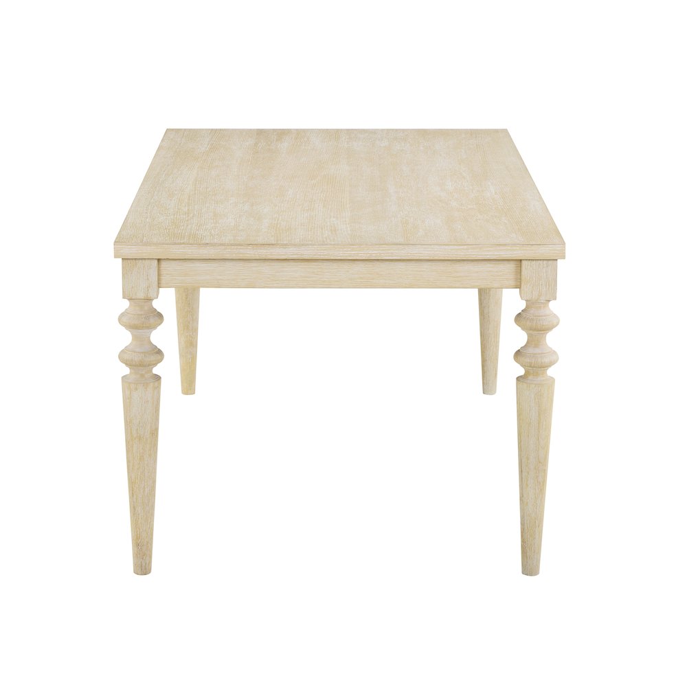 Amonia Urban Style Wired White Finish Wood Turned-Leg Dining Table