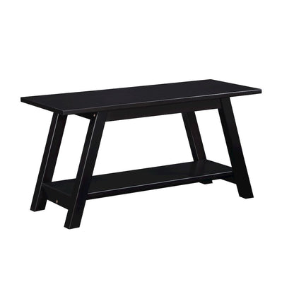 Elyz Solid Wood Bench with Shelf, 36.10-Inch Long