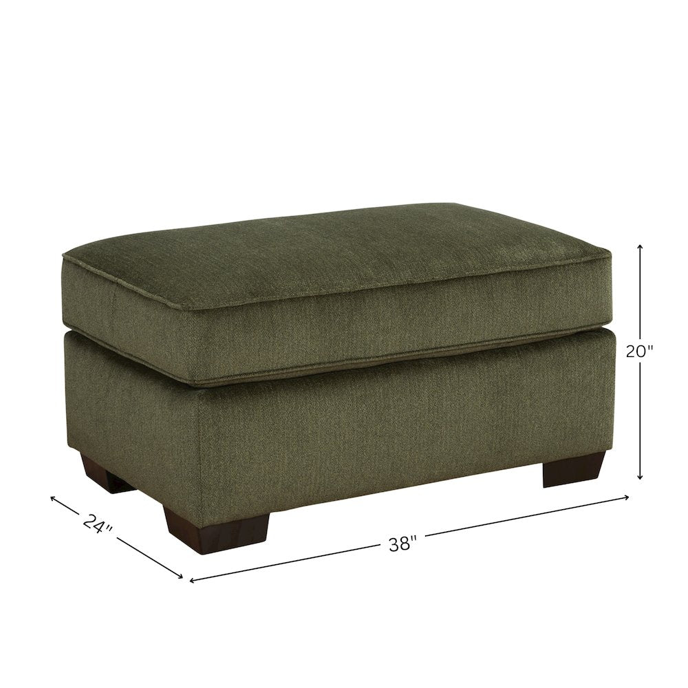 Marvella Living Room Ottoman with Mosswood Chenille Upholstery