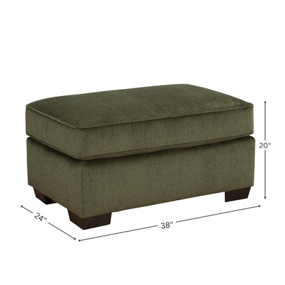 Marvella Living Room Ottoman with Mosswood Chenille Upholstery