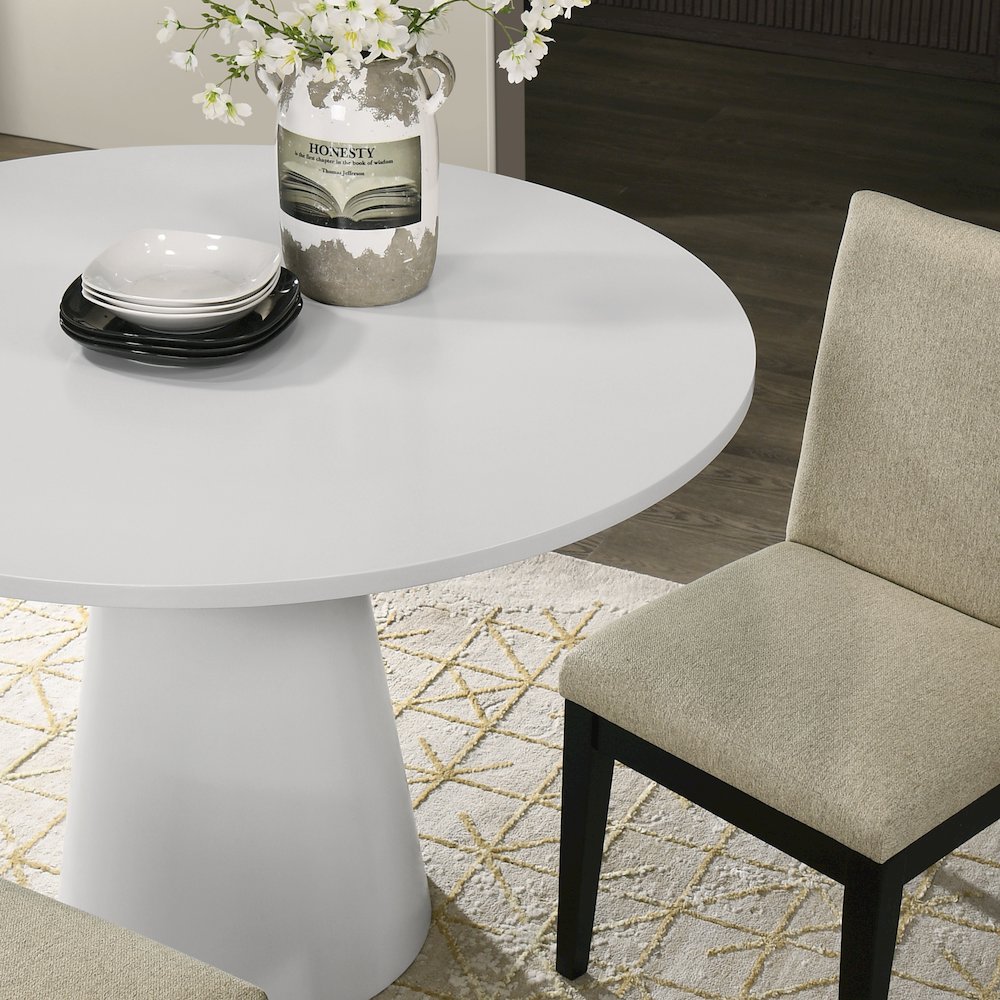 Rocco 5-Pc 48'' Pedestal Dining Set, Round Pedestal Table with 4 Chairs